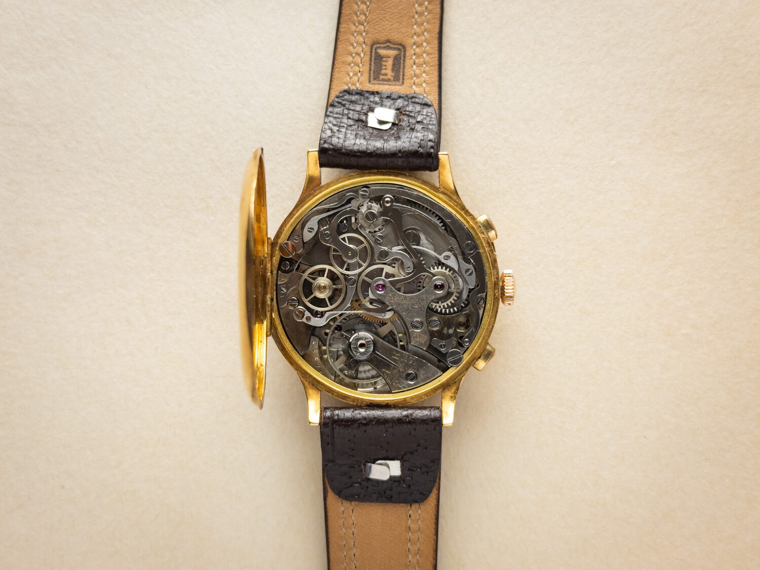 1940s Eberhard Pre-Extra Fort Chronograph Gold - Image 7