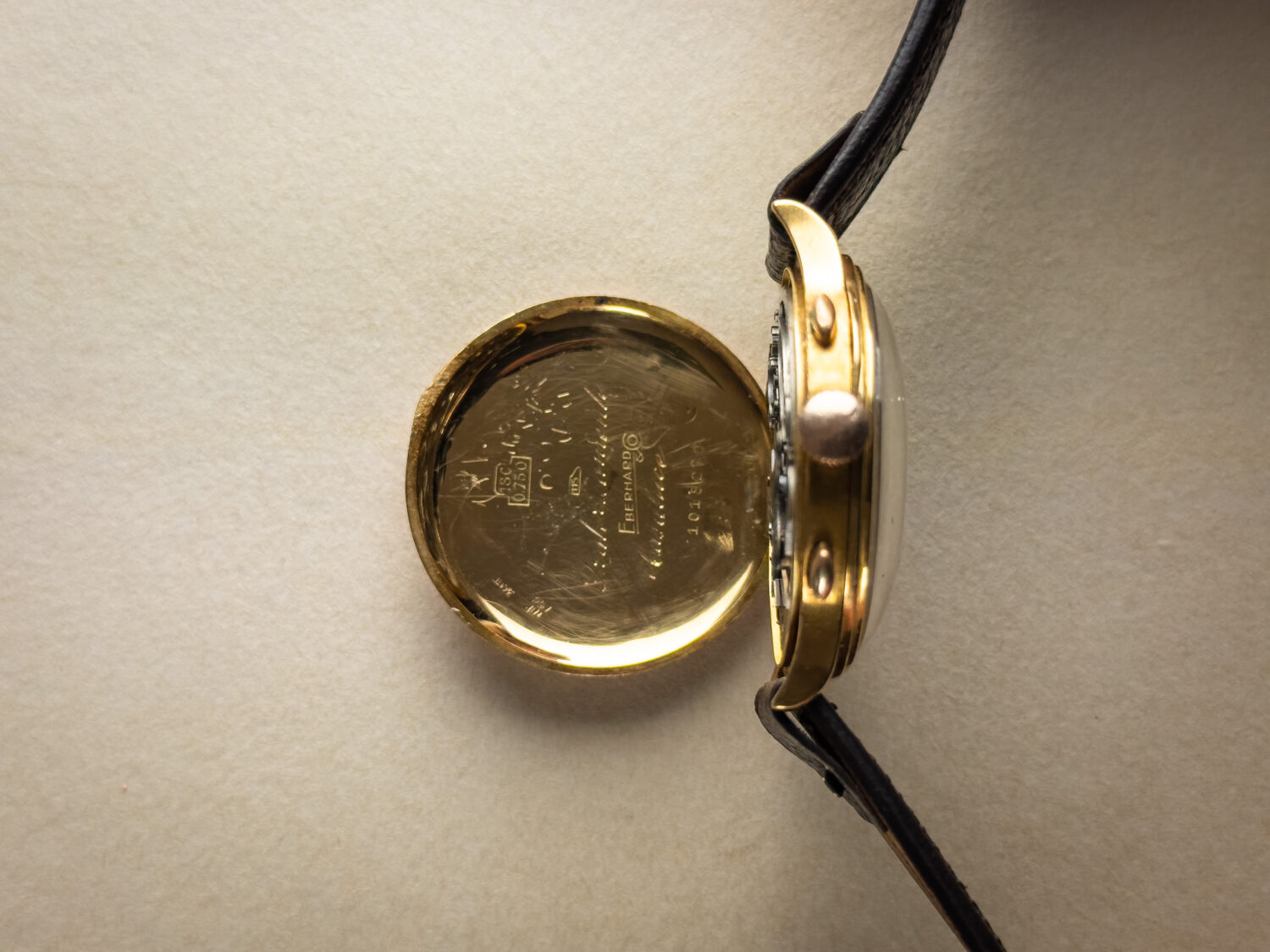 1940s Eberhard Pre-Extra Fort Chronograph Gold - Image 8
